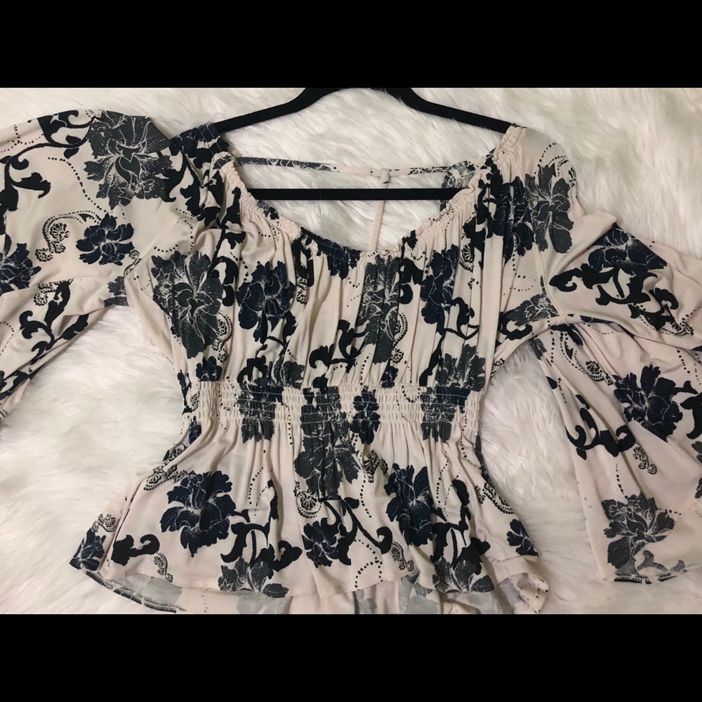 Floral Bell Sleeve Top